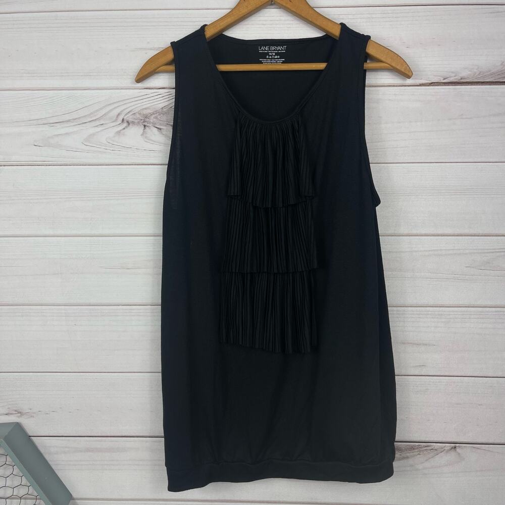 Lane‎ Bryant Black Ruffle Tank Top size 14/16